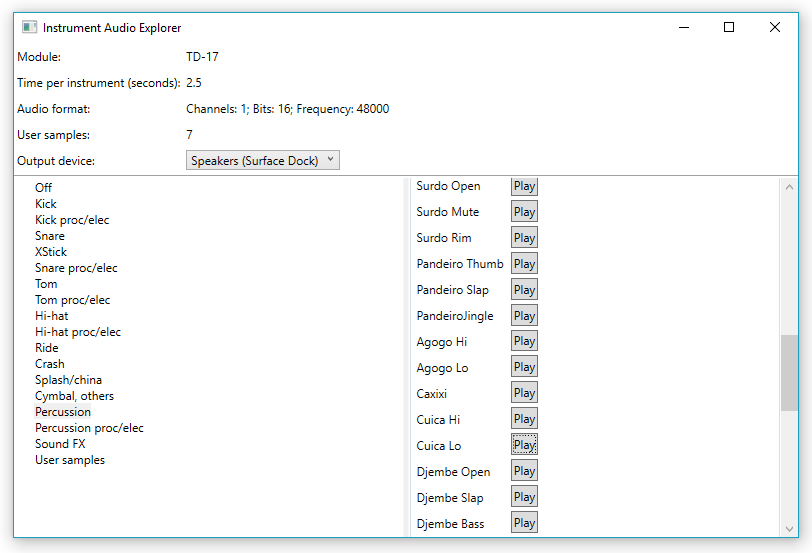 Instrument Audio Explorer