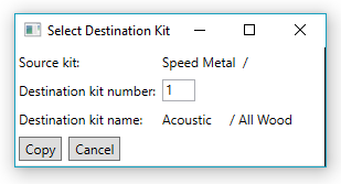 Kit copy selection dialog