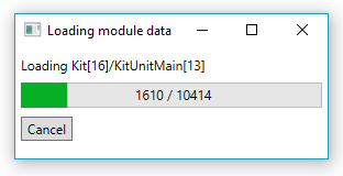 Module loading dialog